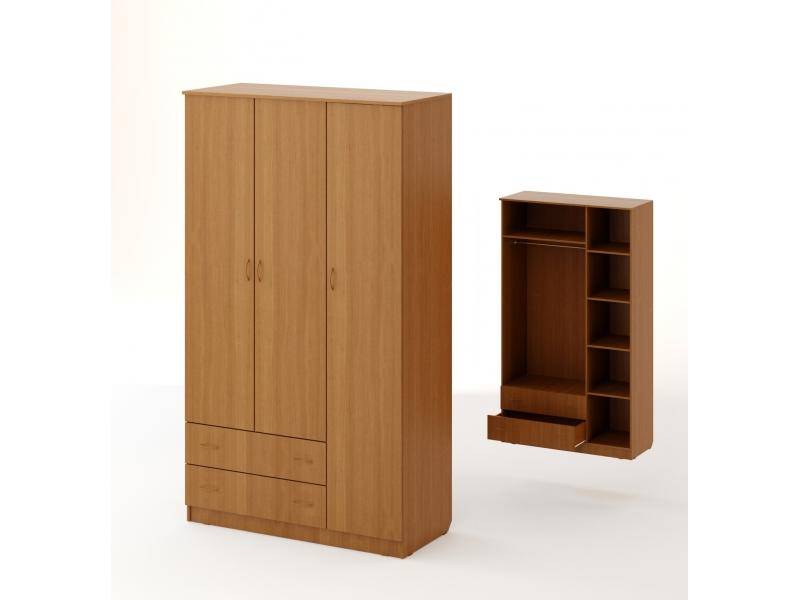 вместительный трехстворчатый шкаф с ящиками в Нижневартовске