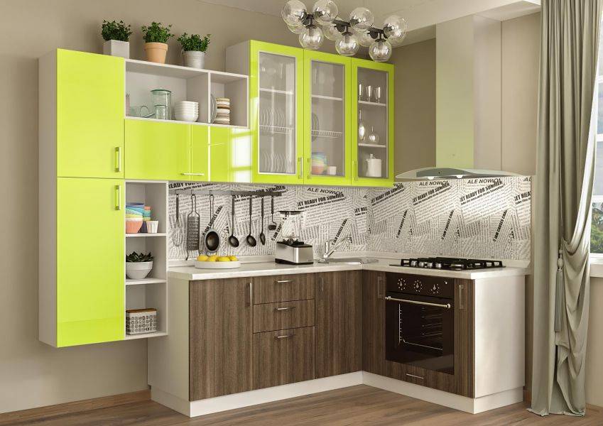кухонный гарнитур с пластиковыми фасадами лайм в Нижневартовске