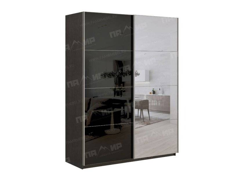 шкаф-купе браво венге / зеркало / лакобель чёрная в Нижневартовске