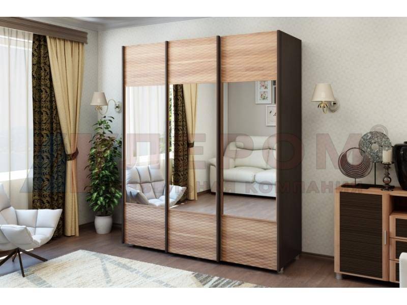 шкаф-купе с зеркалами 3 створки в Нижневартовске