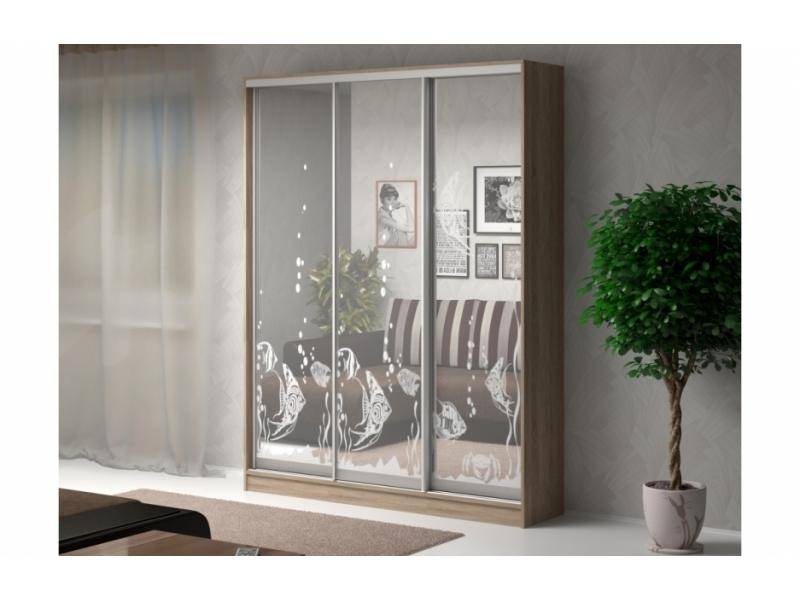 шкаф-купе армандо с пескоструйным рисунком на зеркалах в Нижневартовске
