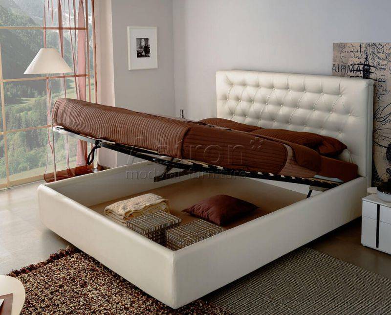 кровать двуспальная с подъемным механизмом из кожзам as150.031 в Нижневартовске