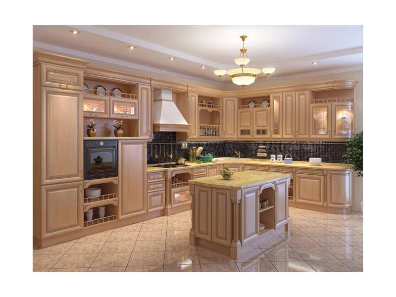 светлая кухня с островом в Нижневартовске