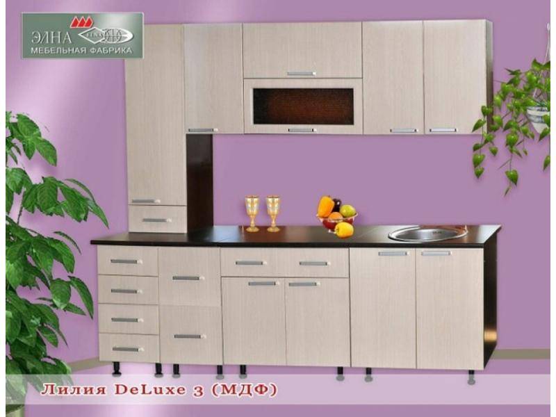 кухня прямая лилия deluxe 3 (мфд) в Нижневартовске