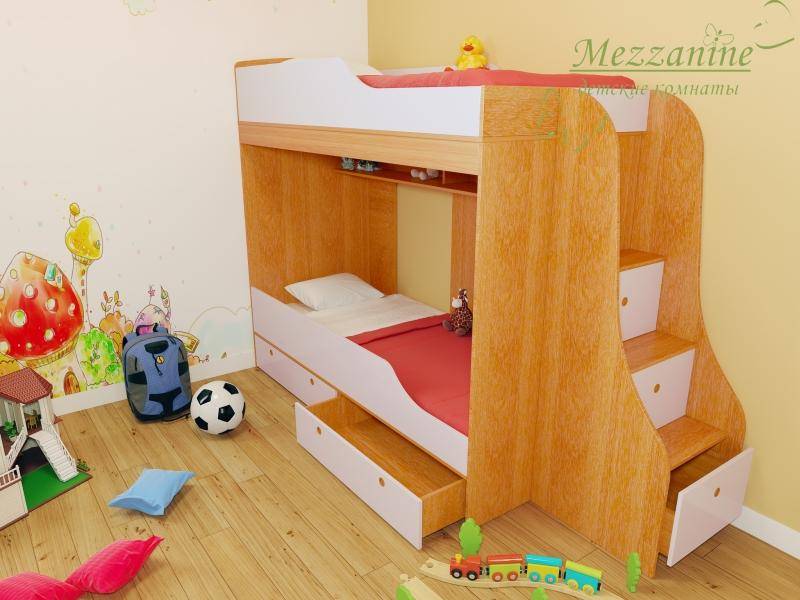 кровать детская твинс с лестницей индиго в Нижневартовске