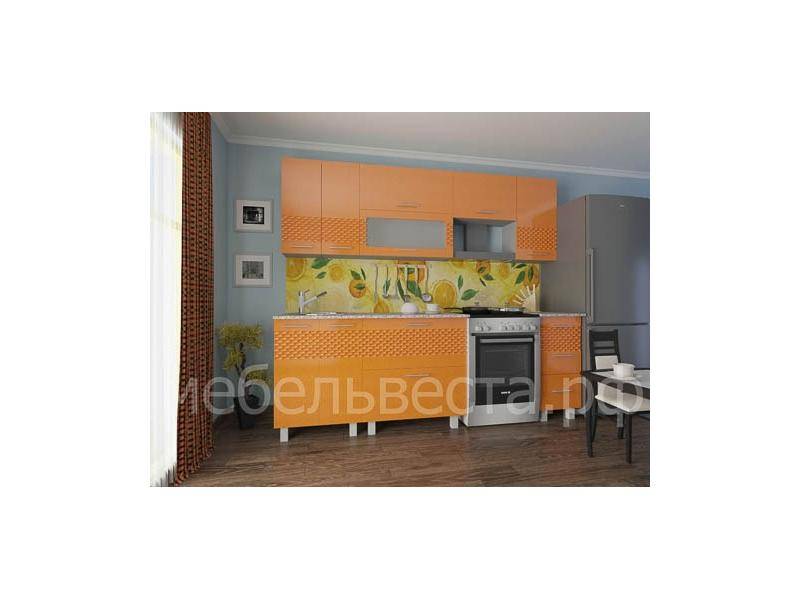 кухонный гарнитур светлана оранжевый металлик в Нижневартовске