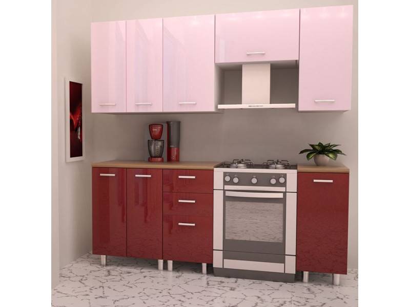 кухонный гарнитур прямой гранат в Нижневартовске