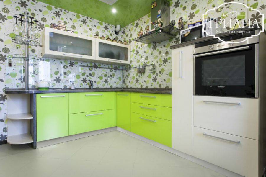 угловая зеленая кухня лоренцо в Нижневартовске