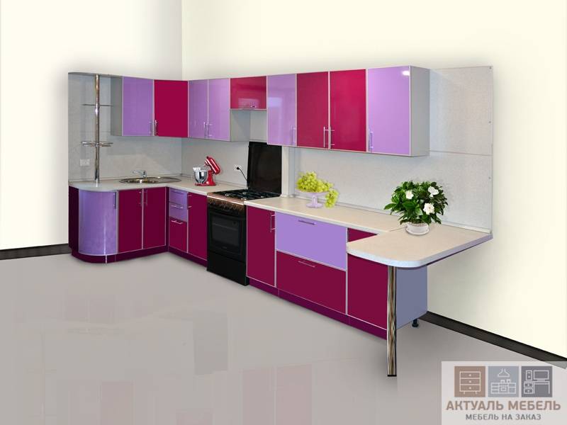 кухня с барной стойкой в Нижневартовске