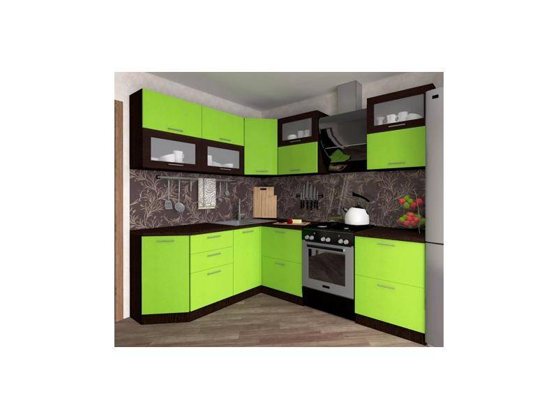 черно-зеленая угловая кухня диона в Нижневартовске