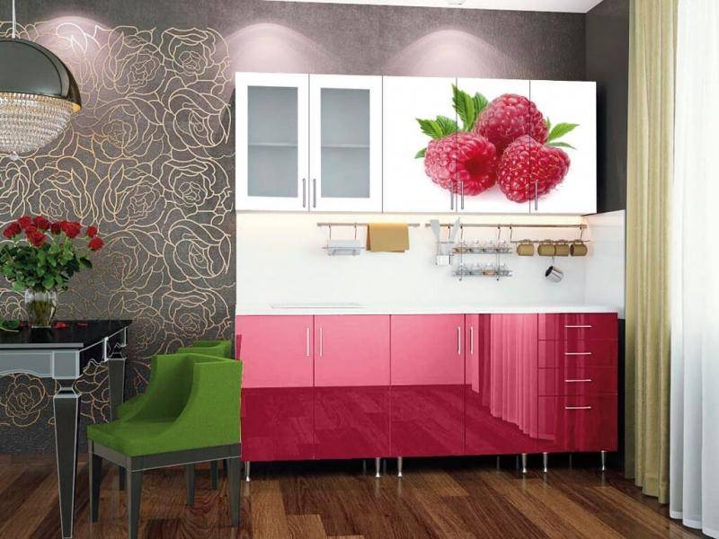 кухня с фотопечатью малина в Нижневартовске