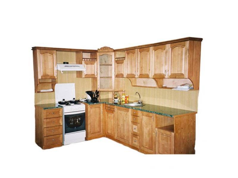 деревянный кухонный гарнитур угловой в Нижневартовске