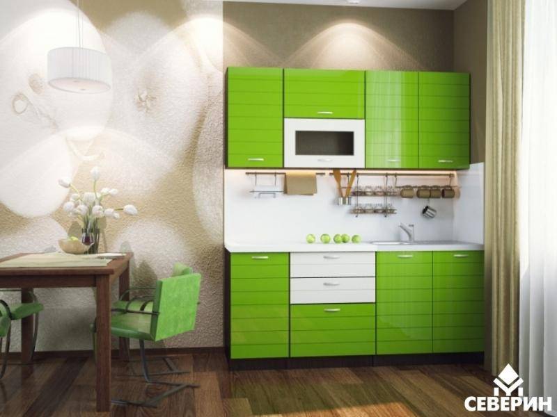 зеленая прямая кухня капри в Нижневартовске