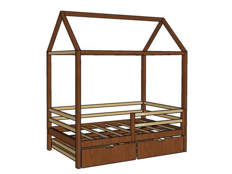 кровать-домик из дерева фантазия с ящиками в Нижневартовске