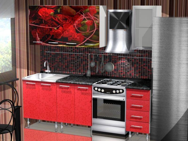красный кухонный гарнитур ассорти в Нижневартовске