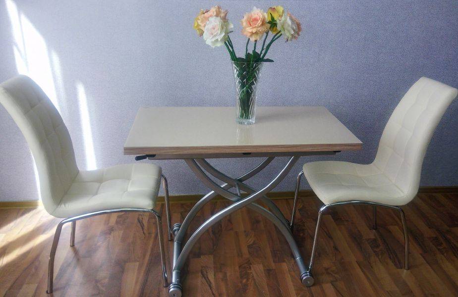 стол-трансформер в2323 бежевое стекло в Нижневартовске