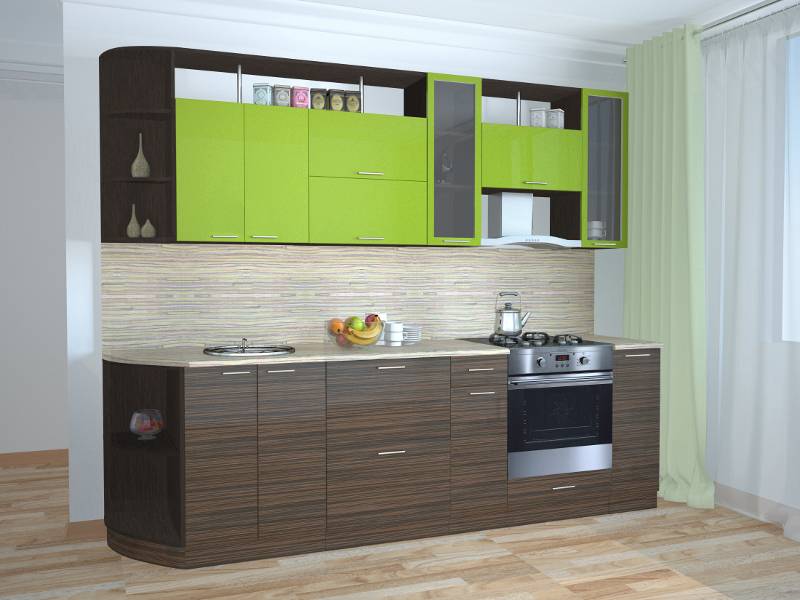 кухня прямая эбеновое дерево-олива в Нижневартовске