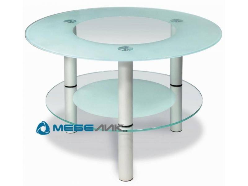 стол журнальный кристалл 3 алюминий/прозрачное в Нижневартовске