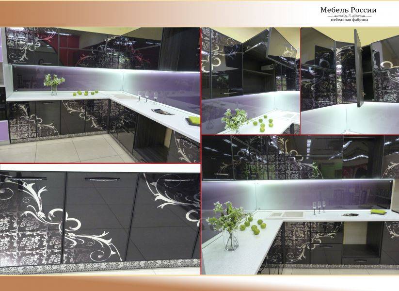 кухня угловая с рисунком серебро в Нижневартовске