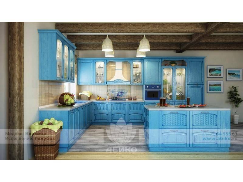 кухня корсика голубая массив в Нижневартовске