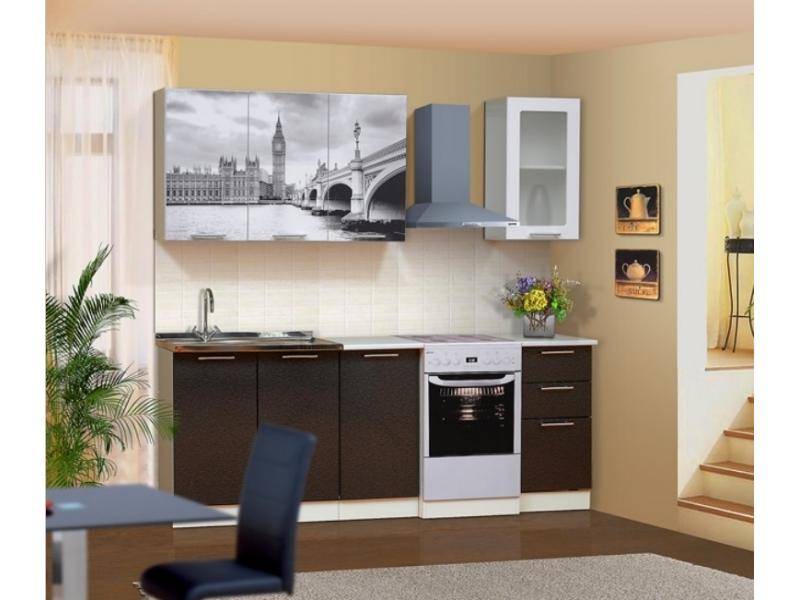 кухня прямая верх фотопечать низ однотонный в Нижневартовске