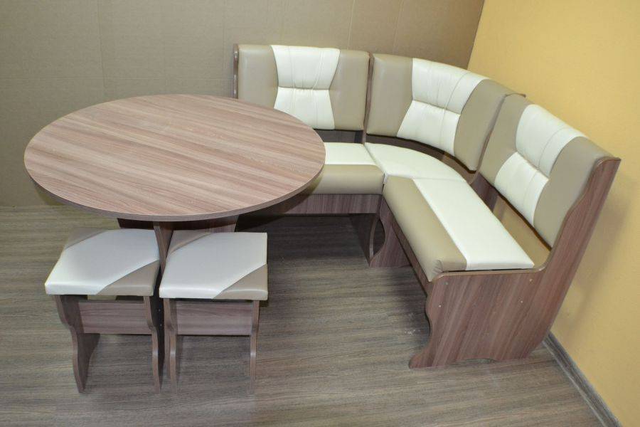 кухонный уголок фантазия, ясень шимо темный, к/з капучино + молочный в Нижневартовске