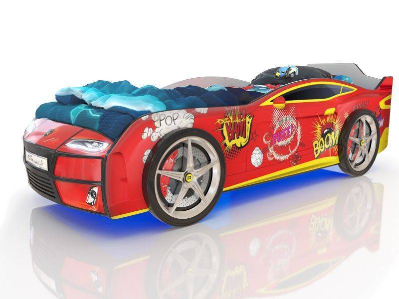 кровать-машинка romack kiddy красная бум в Нижневартовске