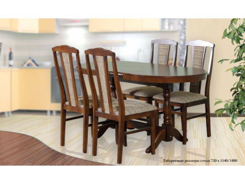 стол обеденный раскладной и 4 стула в Нижневартовске