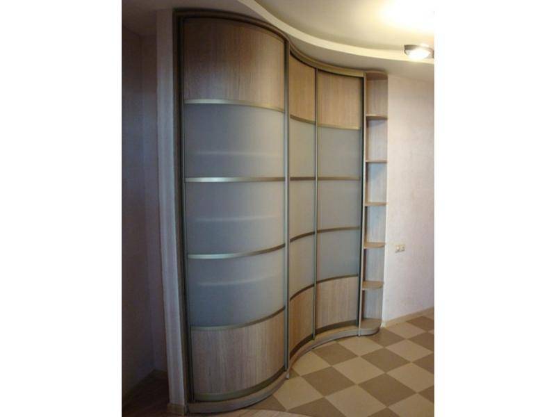 угловой вогнутый радиусный шкаф с полками в Нижневартовске