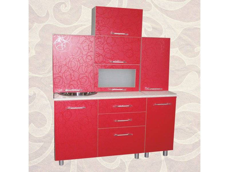 красная прямая кухня 1,5 в Нижневартовске