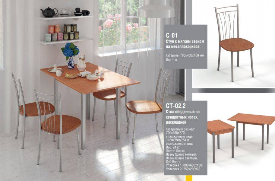 обеденная группа стол ст 02.2 стул с-01 в Нижневартовске