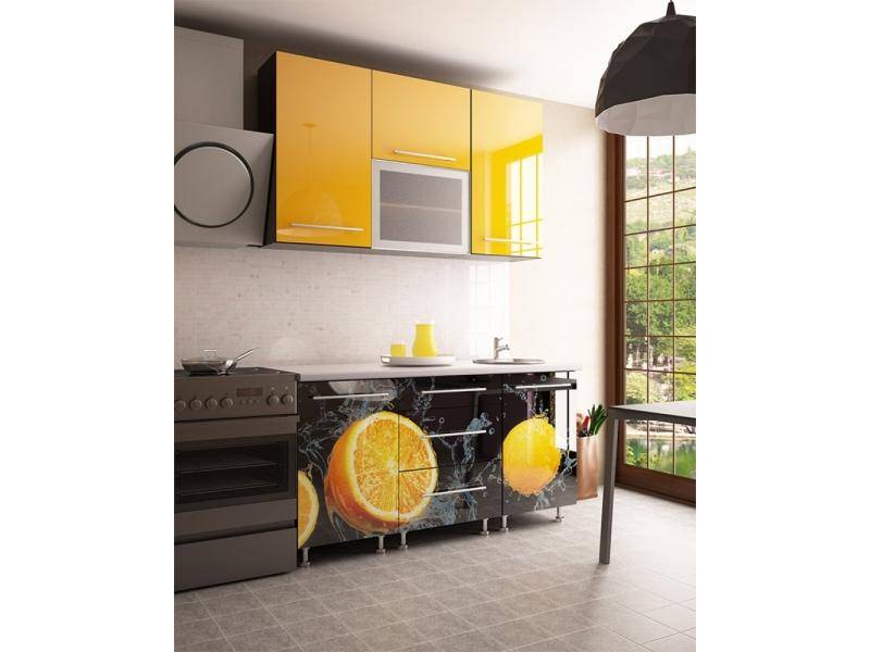 кухонный гарнитур прямой цитрус в Нижневартовске