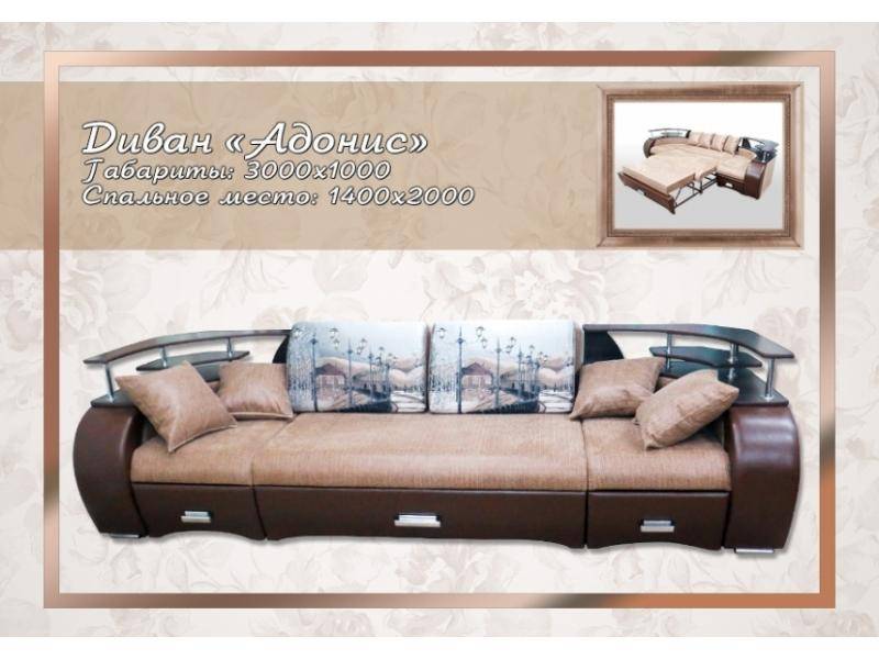 диван с полками адонис в Нижневартовске