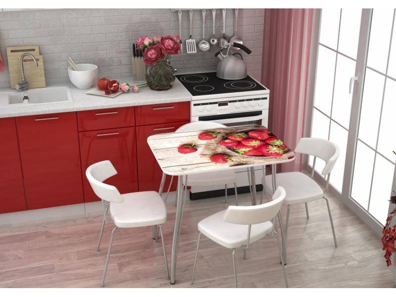 стол с фотопечатью клубника в Нижневартовске