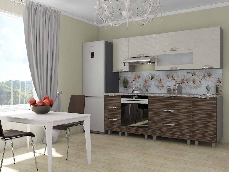 кухня прямая мадена дюна зебрано светлый в Нижневартовске