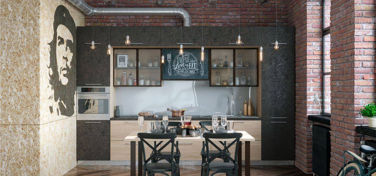 кухня прямая лофт в Нижневартовске