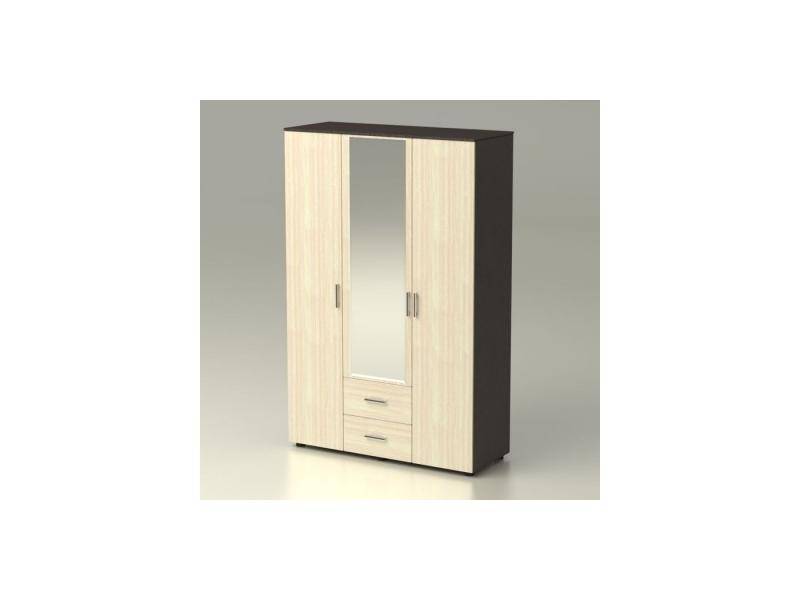 шкаф максим 3х створчатый с зеркалом 2 ящика в Нижневартовске