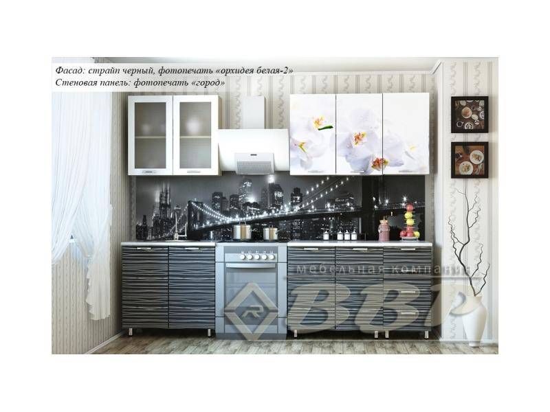 кухня с фотопечатью орхидея в Нижневартовске