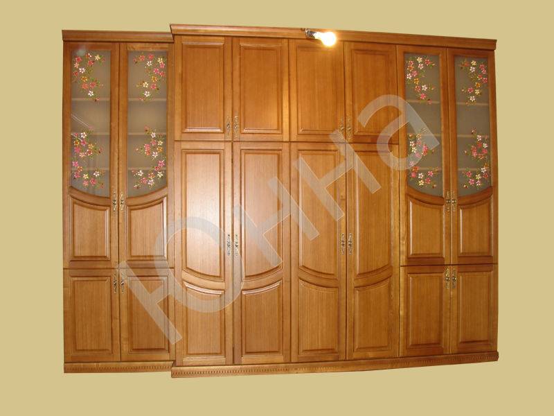 шкаф для одежды из массива ясеня с витражным рисунком в Нижневартовске