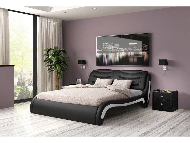 кровать скарлетт из экокожи с мягким изголовьем в Нижневартовске