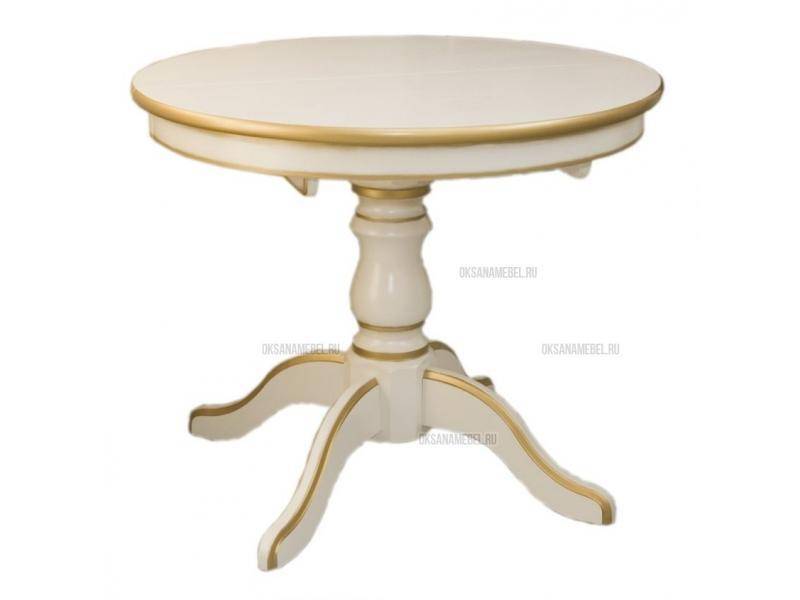 стол муромец круглый белый ,патина золото в Нижневартовске