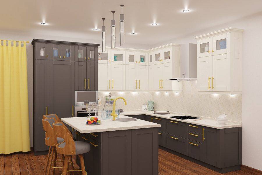 угловой кухонный гарнитур кантри с островом в Нижневартовске