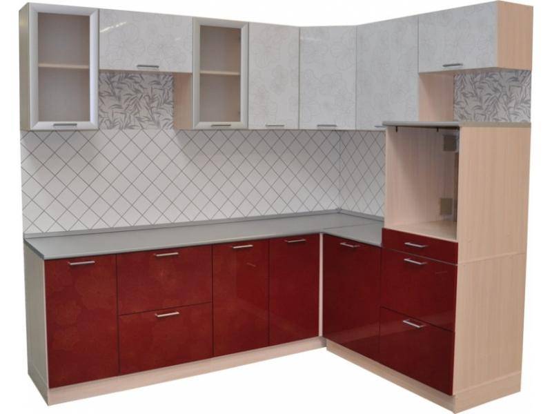 кухня угловая красный цветок в Нижневартовске