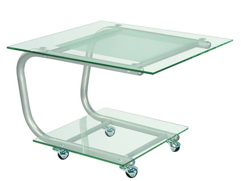 стол журнальный дуэт 9 металлик/прозрачное в Нижневартовске