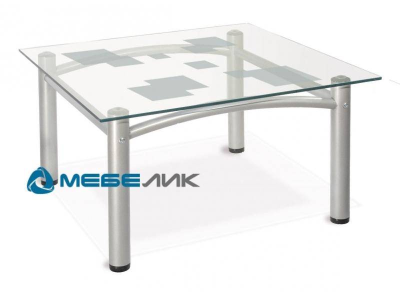 стол журнальный робер 2м металлик/прозрачное в Нижневартовске