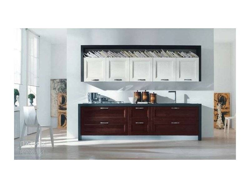 кухня alba прямая (бело-коричневая) в Нижневартовске