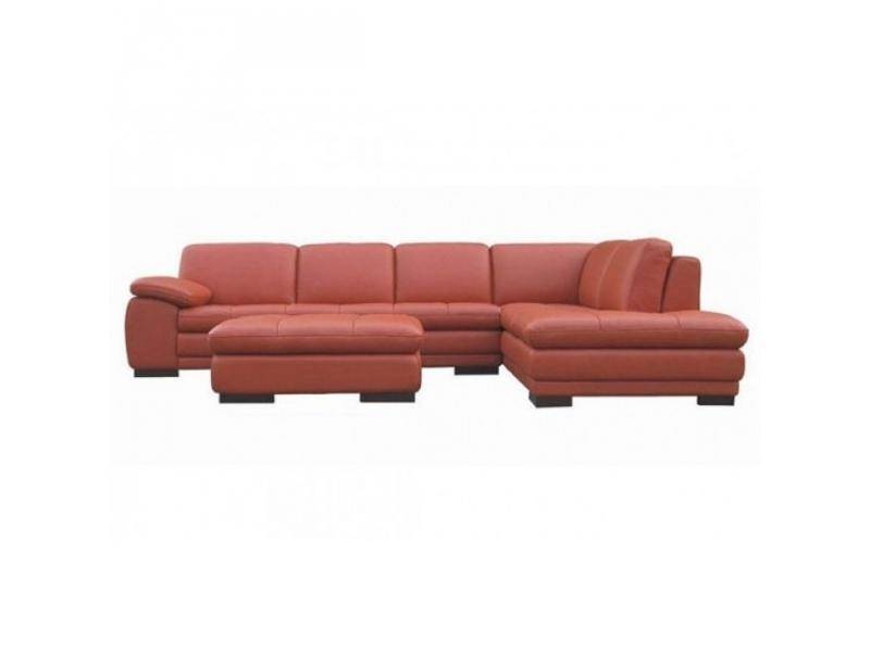 карбоника кожаный диван с пуфиком в Нижневартовске