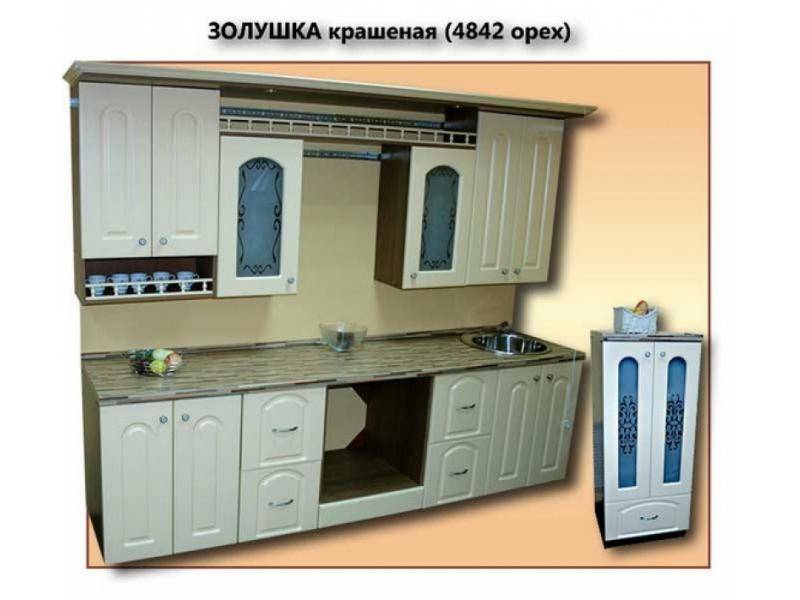 кухня золушка крашеная глянцевая (4842 орех) в Нижневартовске