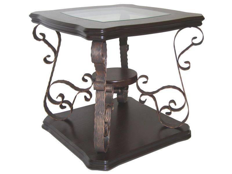 стол журнальный лючия 2102 темно-коричневый/прозрачное в Нижневартовске