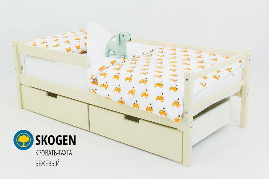 детская деревянная кровать-тахта бельмарко skogen бежевый в Нижневартовске